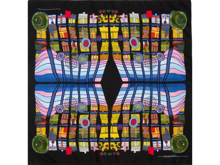 Silk Scarf/Foulard Hundertwasser -  Escape of the  Indoor Sky