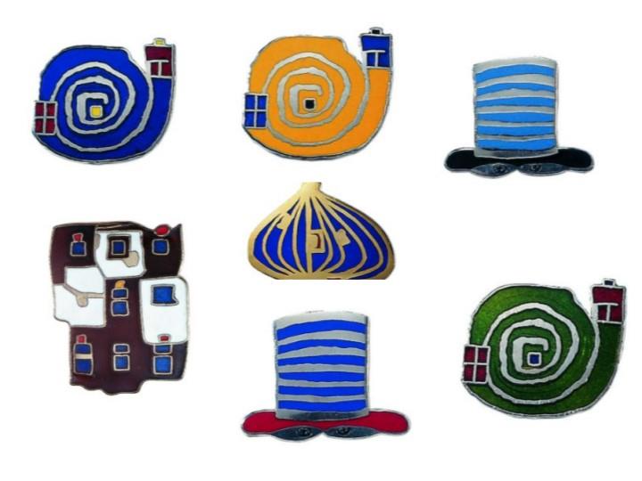 Hundertwasser Enamel Pictogram Magnets