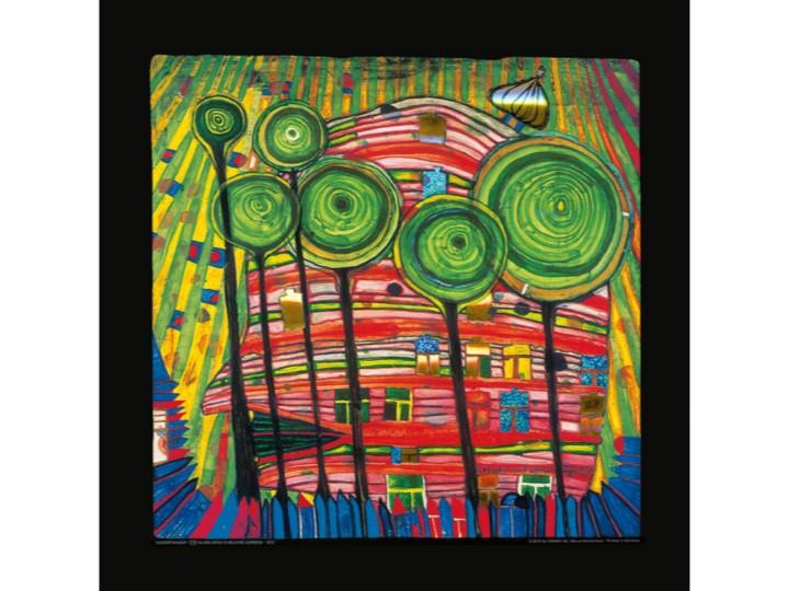 Hundertwasser Art Poster - Blobs Grow in Beloved Gardens (745)