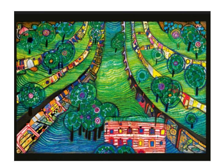 Hundertwasser Art Poster - Green Town (781)