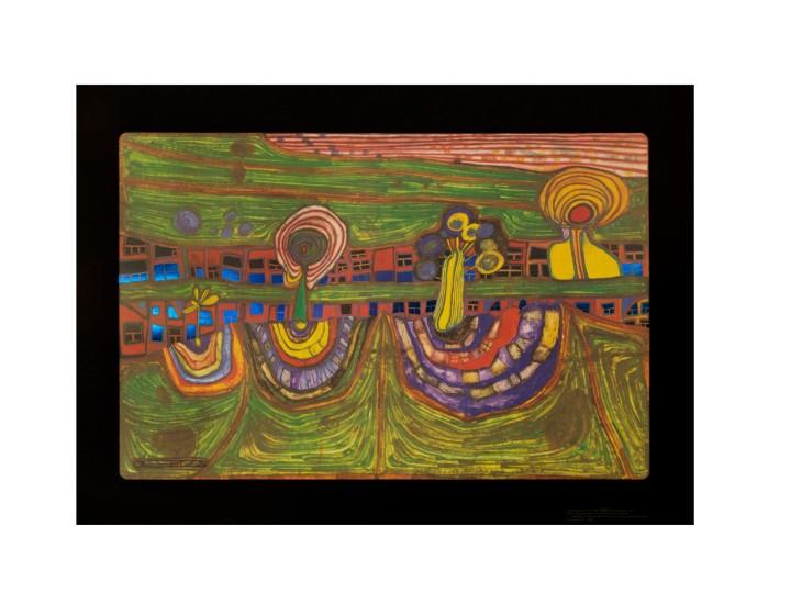 Hundertwasser Art Poster - Downtownlane (698)