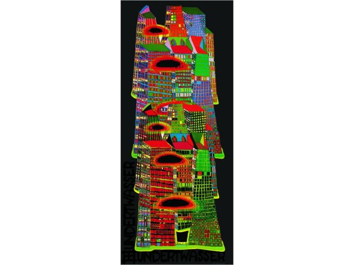 Hundertwasser Art Poster - Skyscrapers (686F)