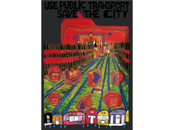 Hundertwasser Art Poster - Save the City (553C)