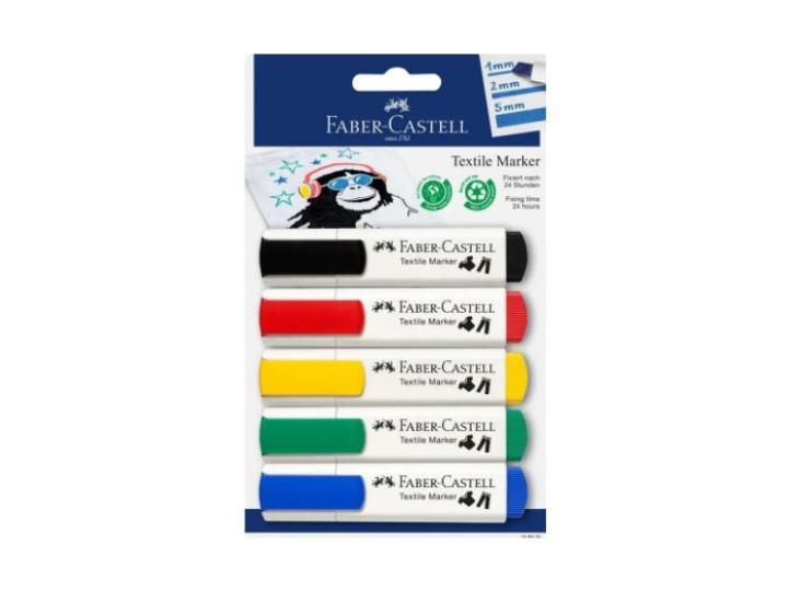 Faber Castell Textile Colour Markers 5pk