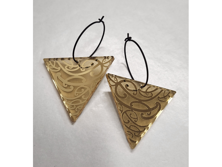 Papatunuku Gold Mirror Earrings - Nichola