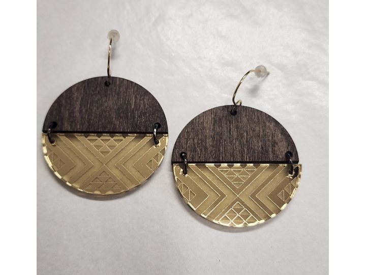 Split Taniko I Gold Medium Earrings - Nichola