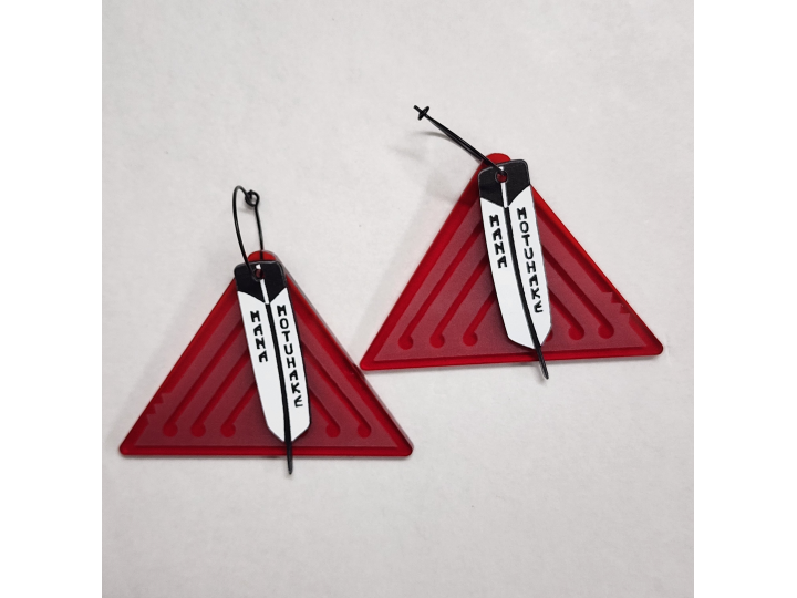 Mana Motuhake II Red Earrings - Nichola
