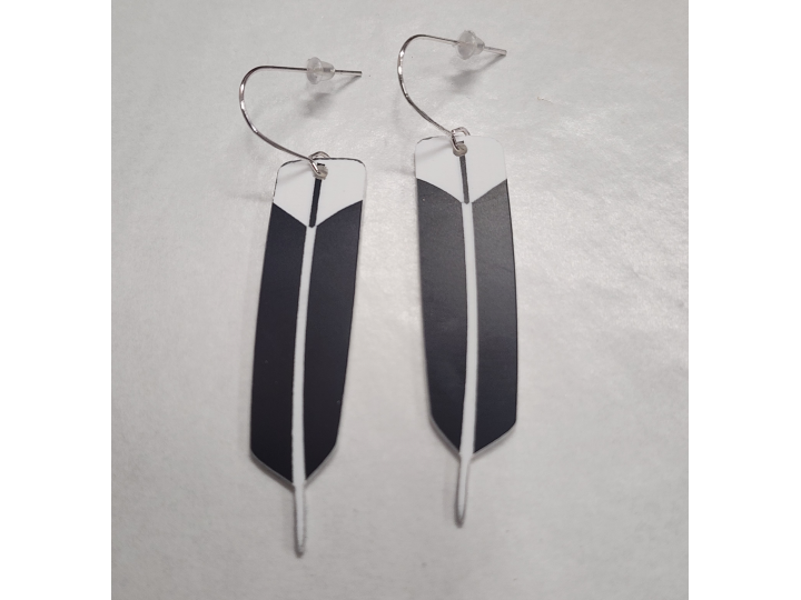 Huia Feather Black Earrings - Nichola