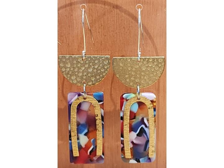 Be Bold Satin Brass Double Earrings