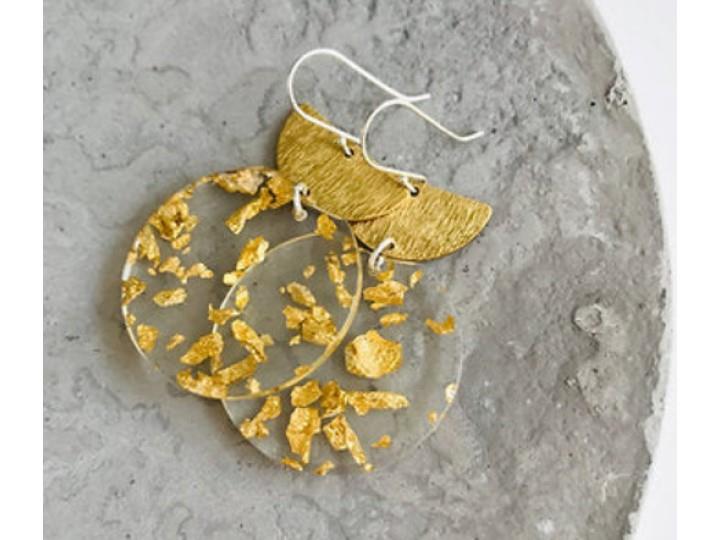 Malo Crescent Gold Fleck - Earrings