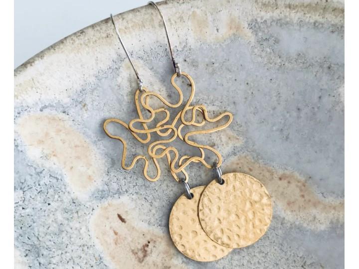 Chemistry Squiggle Disc Earrings