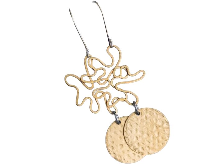 Chemistry Squiggle Disc Earrings