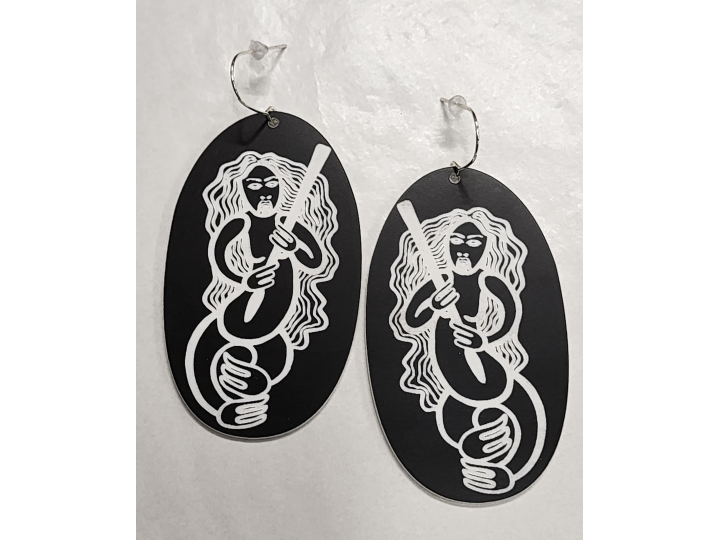 Mana Motuhake Wahine Black Earrings - Nichola