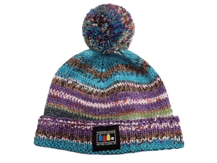 Beautifully Hand Knitted Child’s Hat – Opal Wool, Hundertwasser 676A