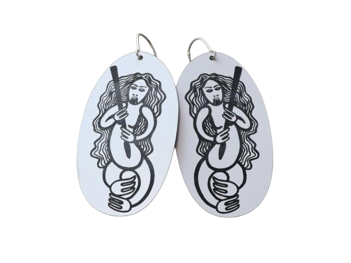 Mana Motuhake Wahine White Earrings - Nichola