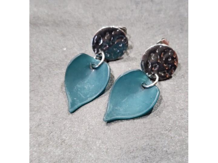Hanley Petal Silver & Green Earrings