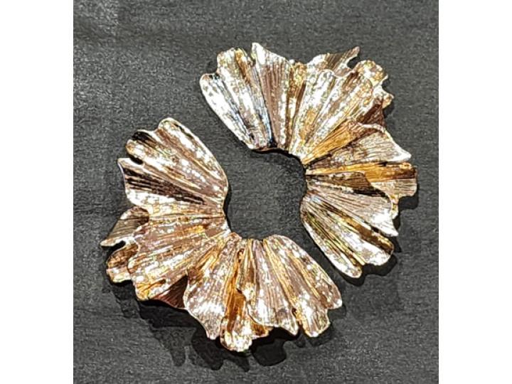 Gold Ruffle Stud Earrings