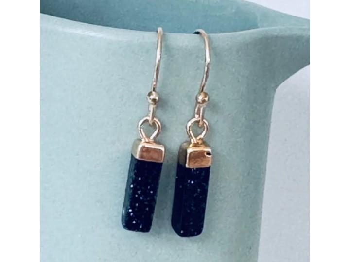 Iron Blue Sandstone Earrings