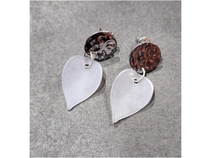 Hanley Petal Silver & Grey Earrings