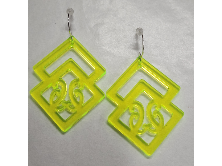 Neon Yellow Synergy II Earrings - Nichola