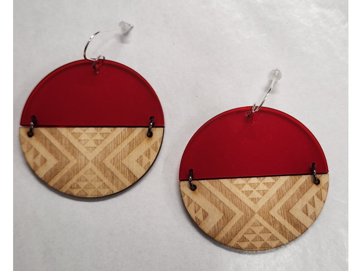 Split Taniko I Red Earrings Large - Nichola