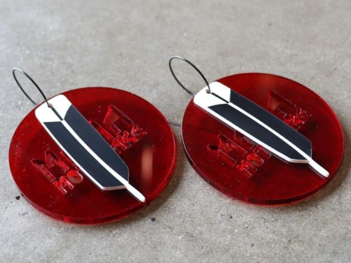 Mana Motuhake III Red Earrings