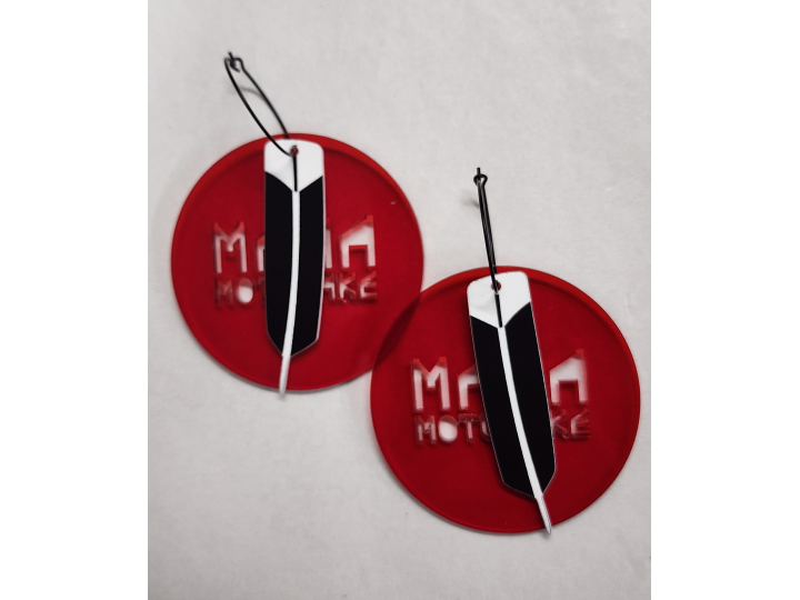 Mana Motuhake III Red Earrings