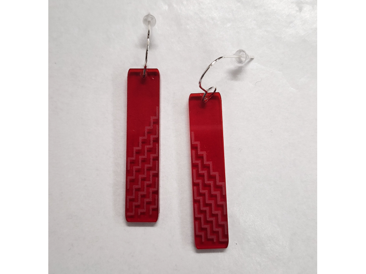 Red Poutama Earrings Large - Nichola