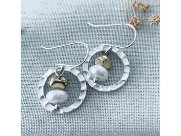 Hammered Circle Earrings