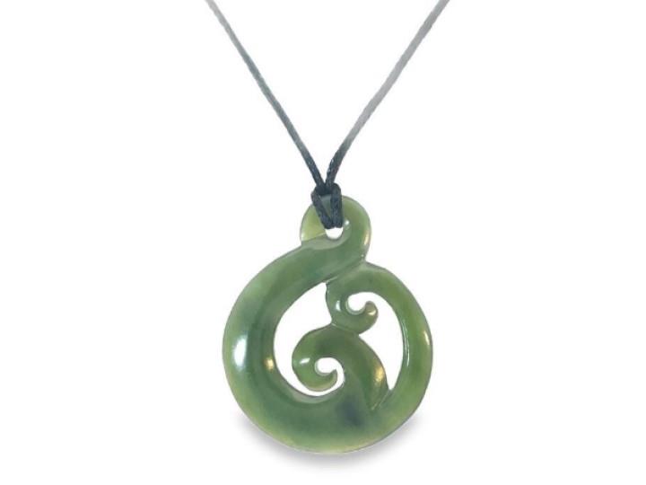 Contemporary Koru Pendant – Genuine West Coast Kawakawa Pounamu