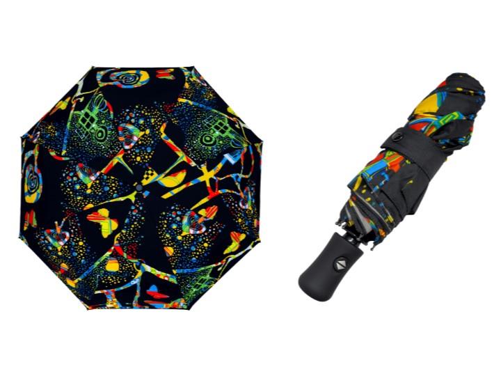Hundertwasser Pocket Umbrella – Dunkelbunt
