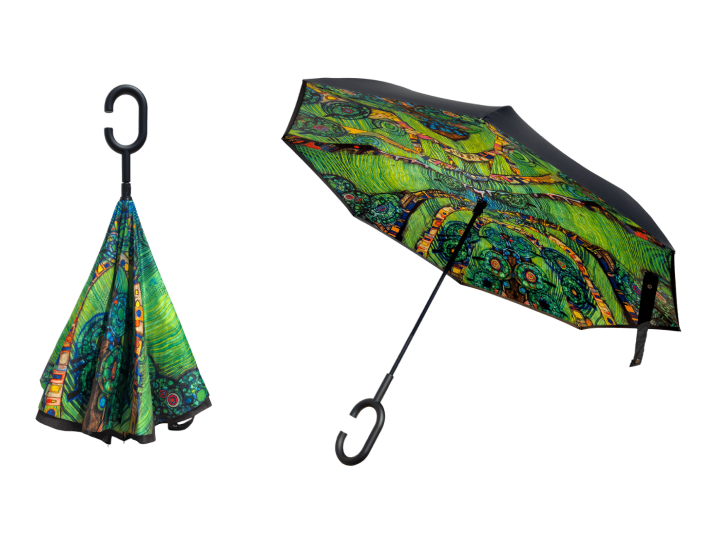 Green Town Upside-Down Umbrella