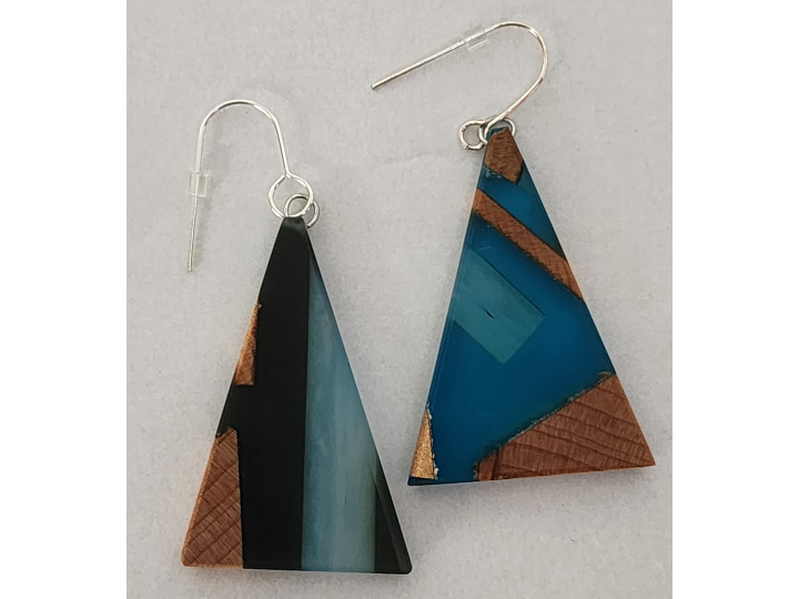 NZ Native Swamp Kauri Earrings OB