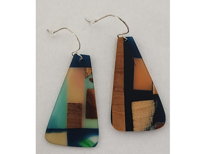 NZ Native Swamp Kauri Earrings OD
