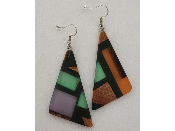 NZ Native Swamp Kauri Earrings OH