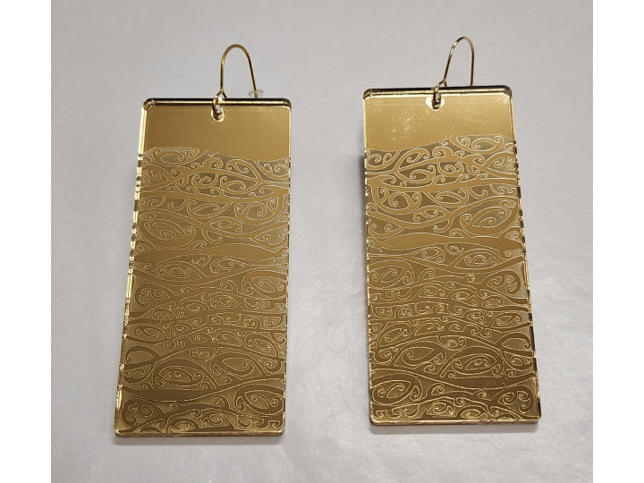 Gold Papatuanuku Statement Earrings - Nichola