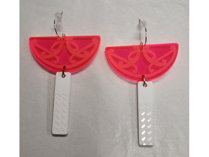 Neon Pink Aroha Earrings - Nichola