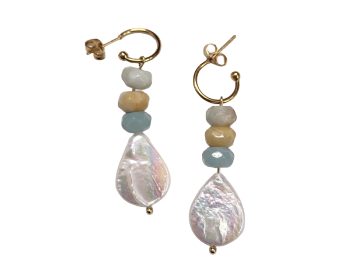Ionian Pearl Hoop Earrings