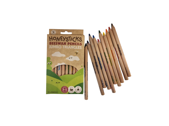 Honey Sticks Jumbo Beeswax Pencils 10pk