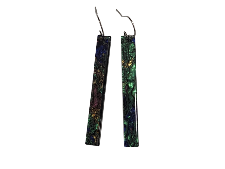 Paua Acrylic Rod - Earrings