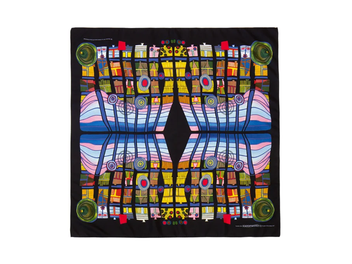 Silk Scarf - Foulard Hundertwasser -  Escape of the  Indoor Sky