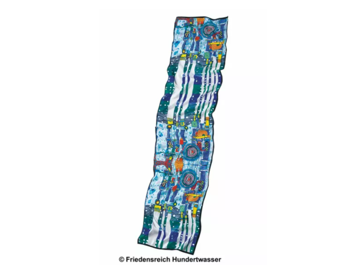 Silk Scarf Hundertwasser - Blue Blues