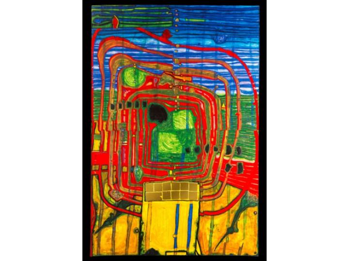 Hundertwasser Art Card (460) Hommage Au Tachisme