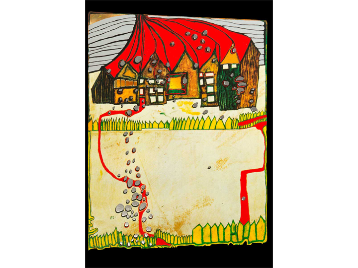 Houses In The Snow (557) - Hundertwasser Art Card