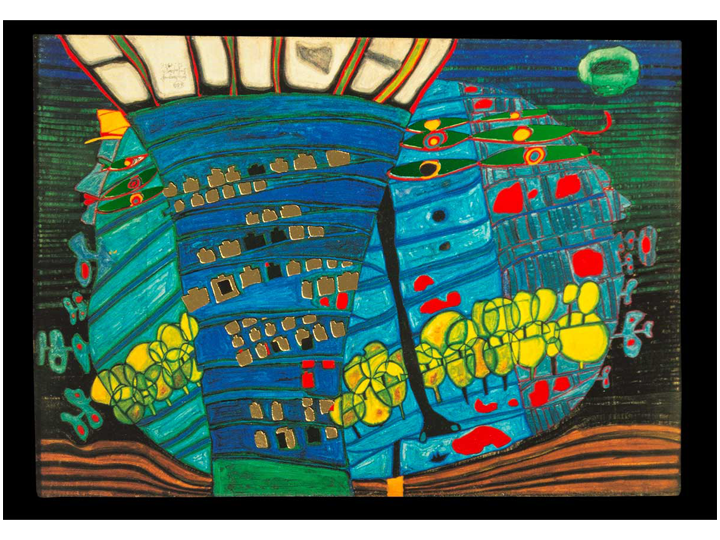 The Blue Moon (650) - Hundertwasser Art Card
