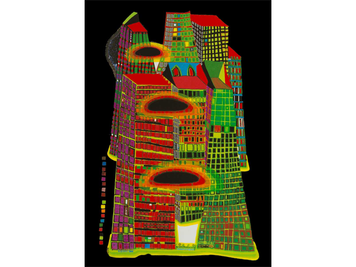 Good Morning City (686) - Hundertwasser Art Card