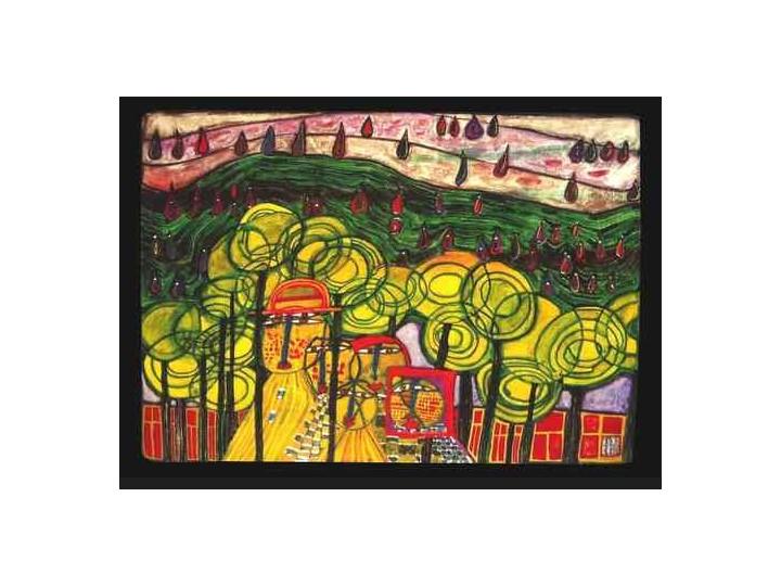 Hundertwasser Art Card (692) The Rain Falls Far From Us