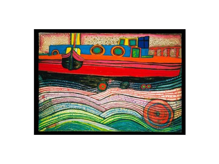 Hundertwasser Art Card (697) Regentag on Waves of Love