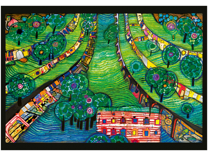 Green Town (781) - Hundertwasser Art Card