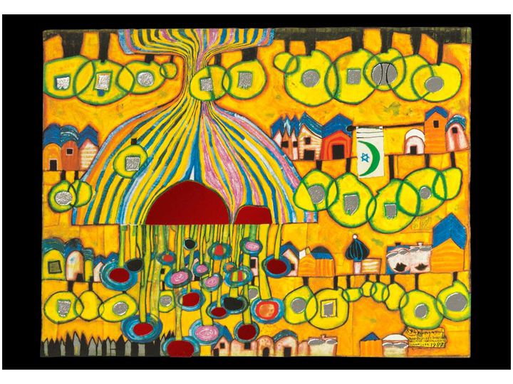 Positive Soul Trees (894) - Hundertwasser Art Card